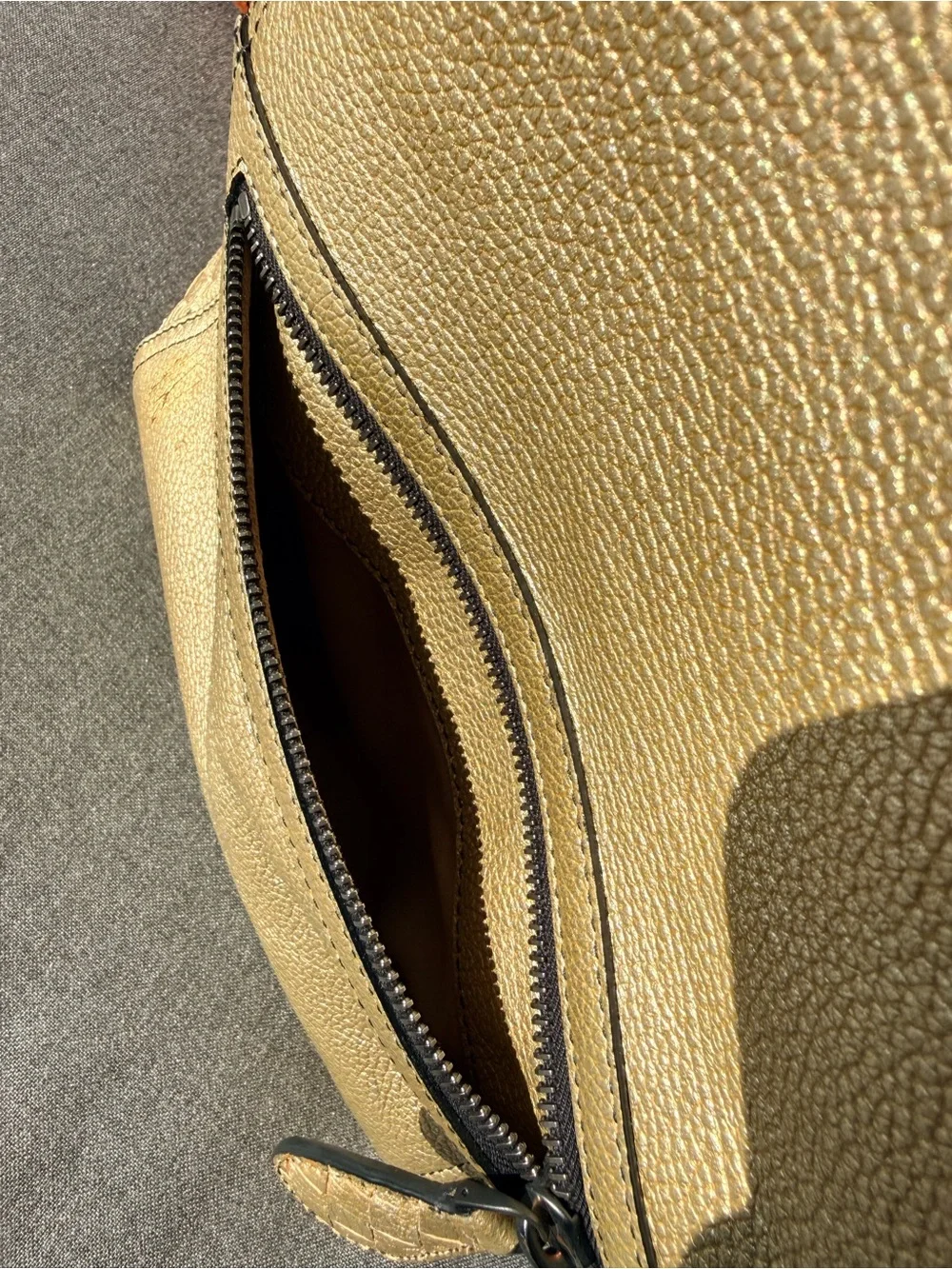 Bottega Veneta Intrecciato Golden Leather Backpack Rucksack authentic excellent